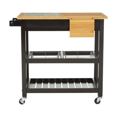 Harlow Glenn Wide Kitchen Trolley with Granite Top