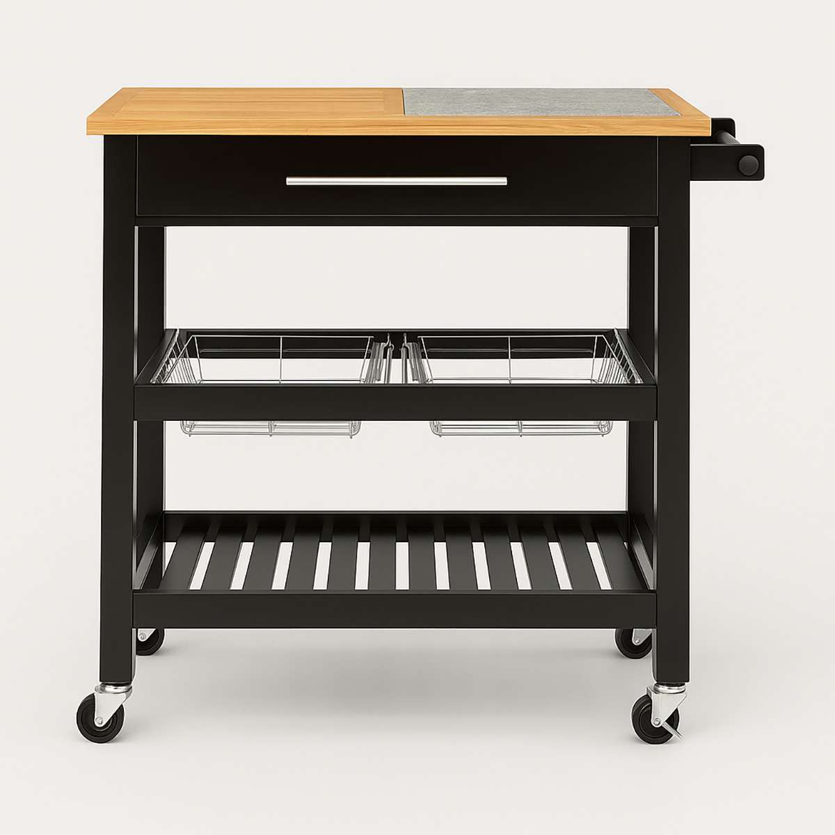 Harlow Glenn Wide Kitchen Trolley with G