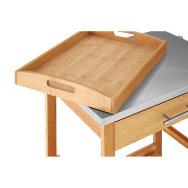 Harlow Bamboo One Drawer Kitchen Trolley
