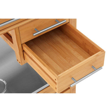 Harlow Bamboo Four Drawer Kitchen Trolley