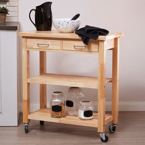 Harlow Glenn Tropical Hevea Wood Kitchen Trolley