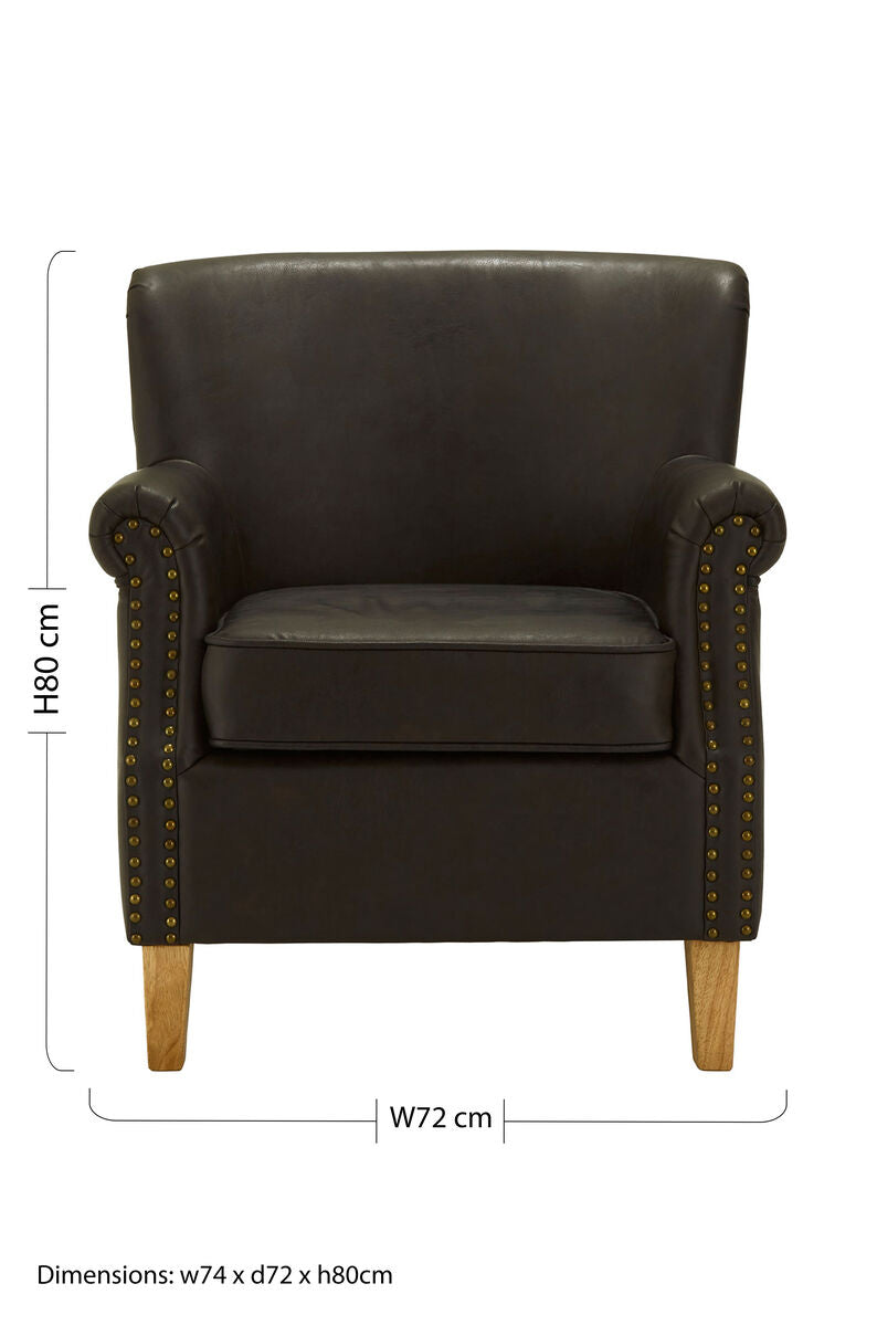Trinity Brown Leather Effect Armchair