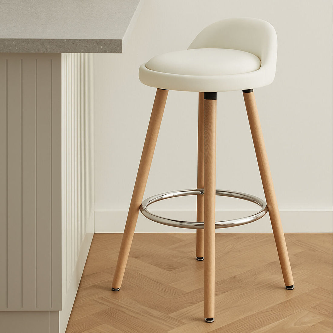 Normann White Bar Stool