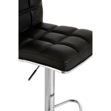 Tavor Black Faux Leather Bar Chair