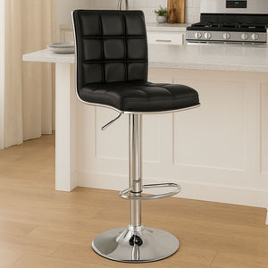 Black Faux Leather Bar Chair | Tavor