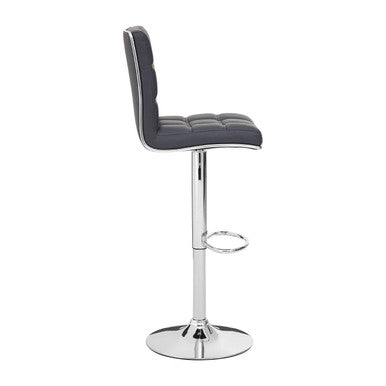 Tavor Grey Faux Leather Bar Chair
