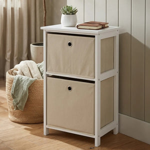 Lindo Natural Fabric 2 Drawer Chest
