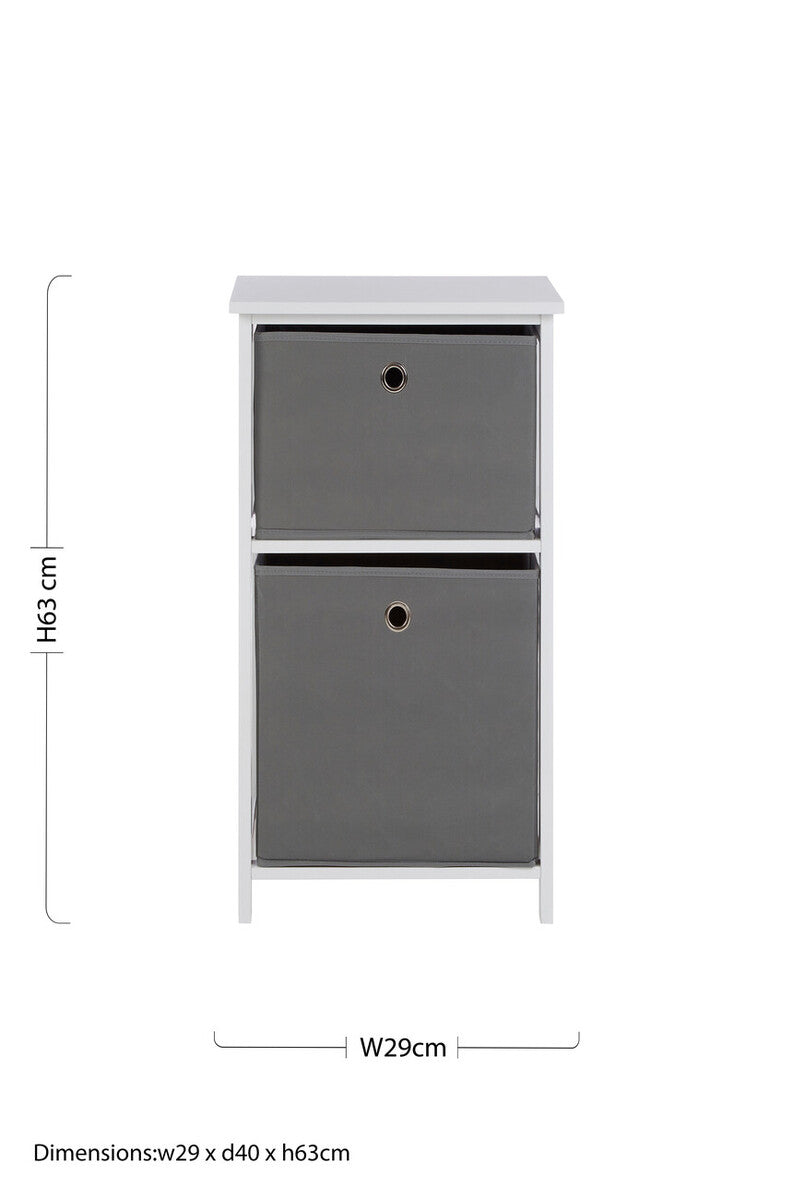 Lindo 2 Grey Fabric Drawers Cabinet