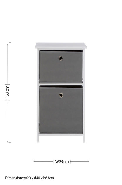 Lindo 2 Grey Fabric Drawers Cabinet