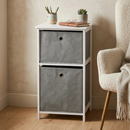Lindo 2 Grey Fabric Drawers Cabinet