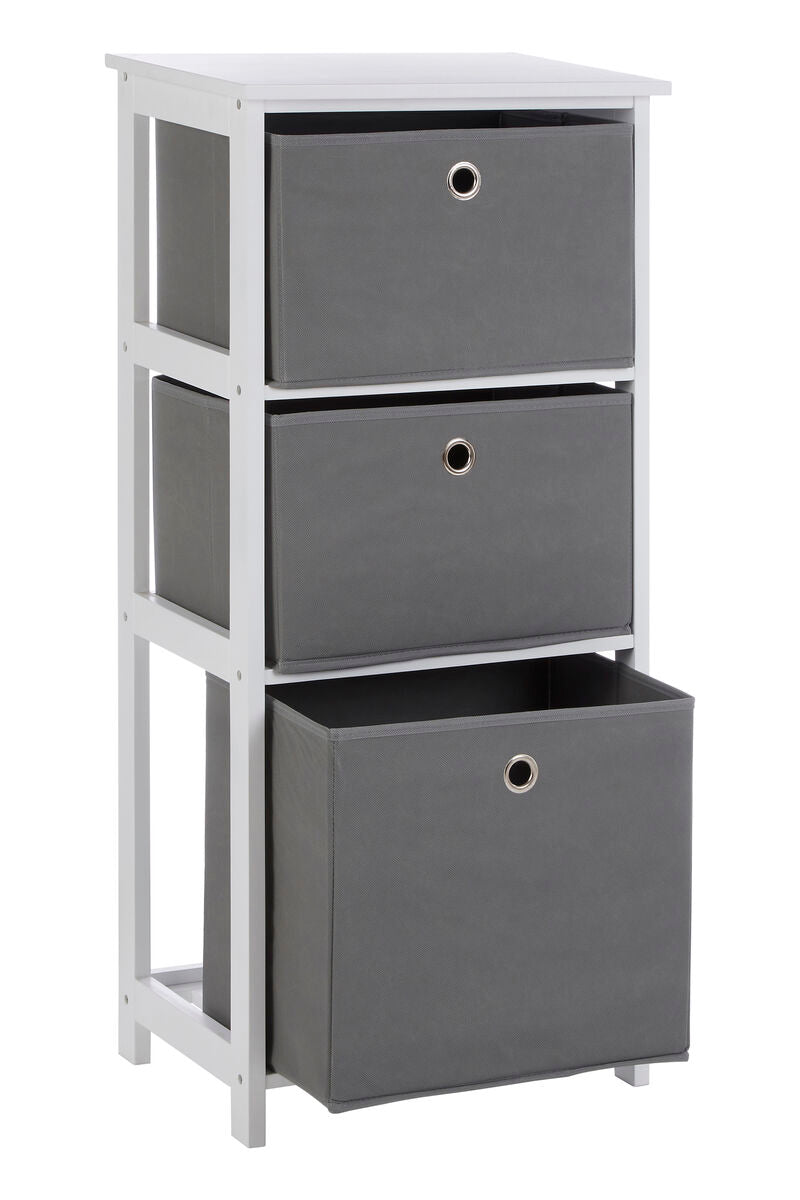 Lindo 3 Grey Fabric Drawers Cabinet