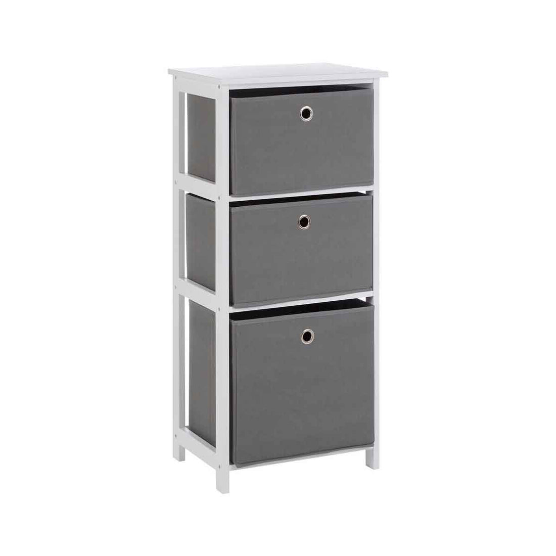 Lindo 3 Grey Fabric Drawers Cabinet