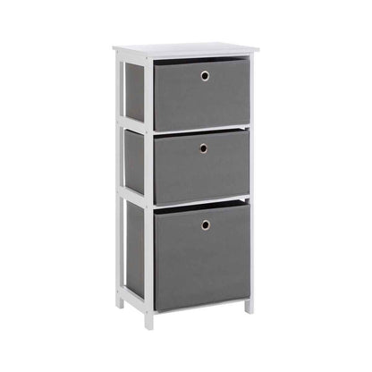 Lindo 3 Grey Fabric Drawers Cabinet