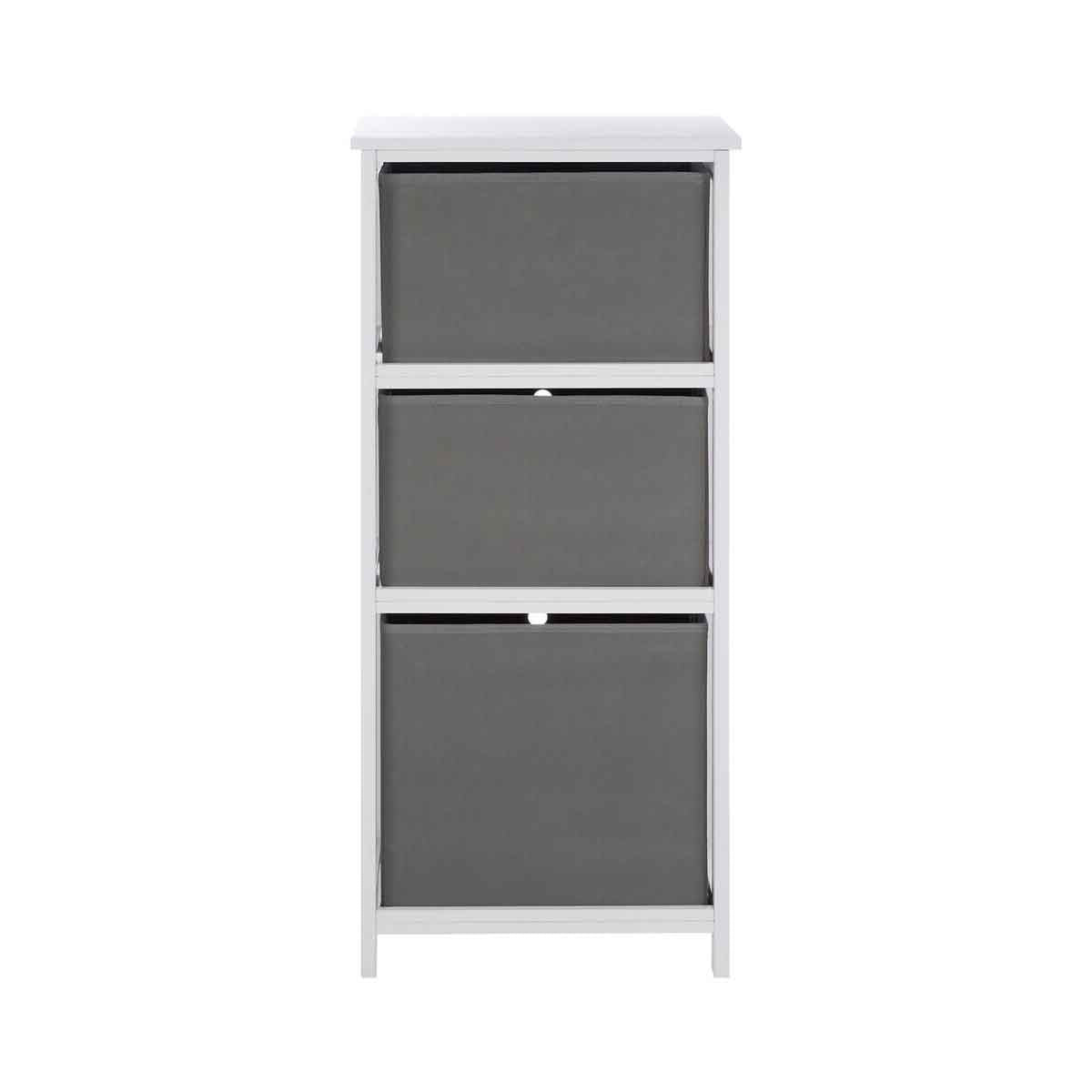 Lindo 3 Grey Fabric Drawers Cabinet