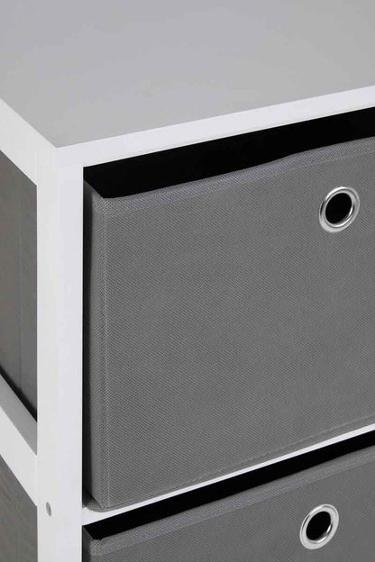 Lindo 3 Grey Fabric Drawers Cabinet