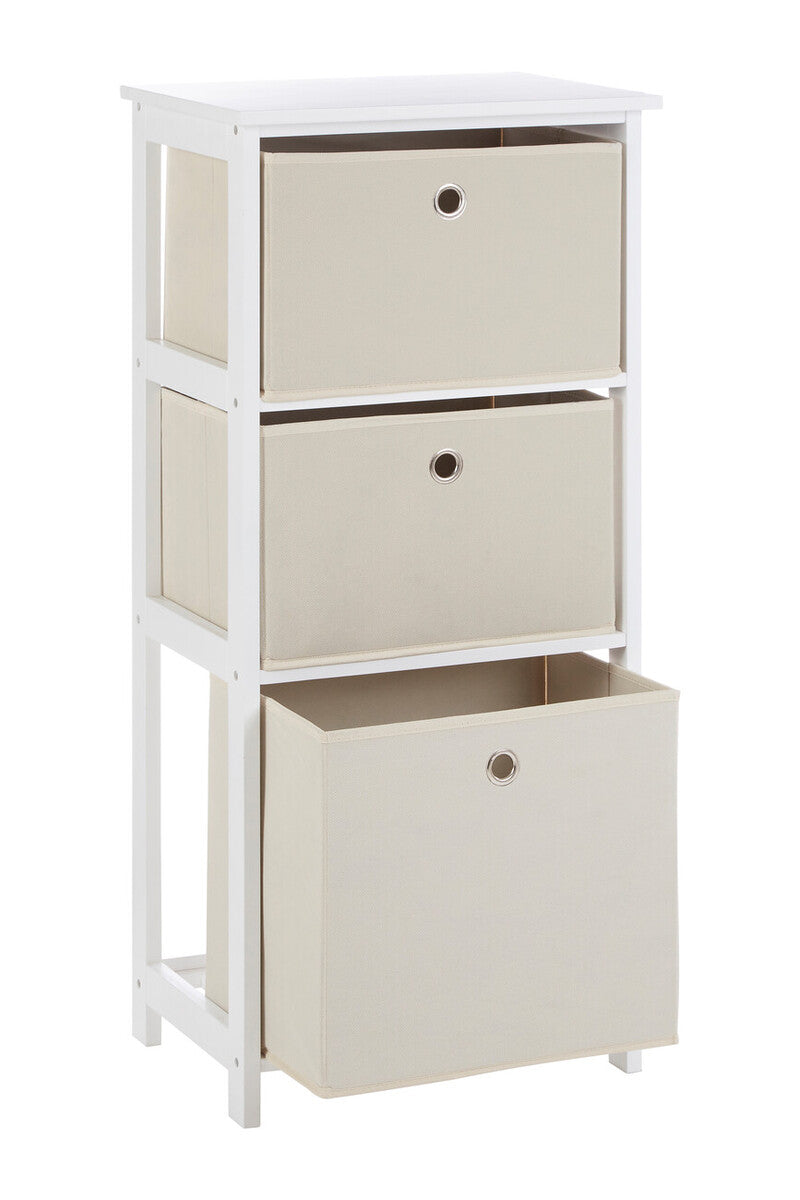 Lindo 3 Natural Fabric Drawers Cabinet