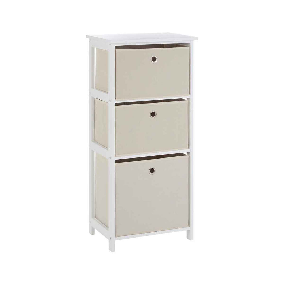 Lindo 3 Natural Fabric Drawers Cabinet