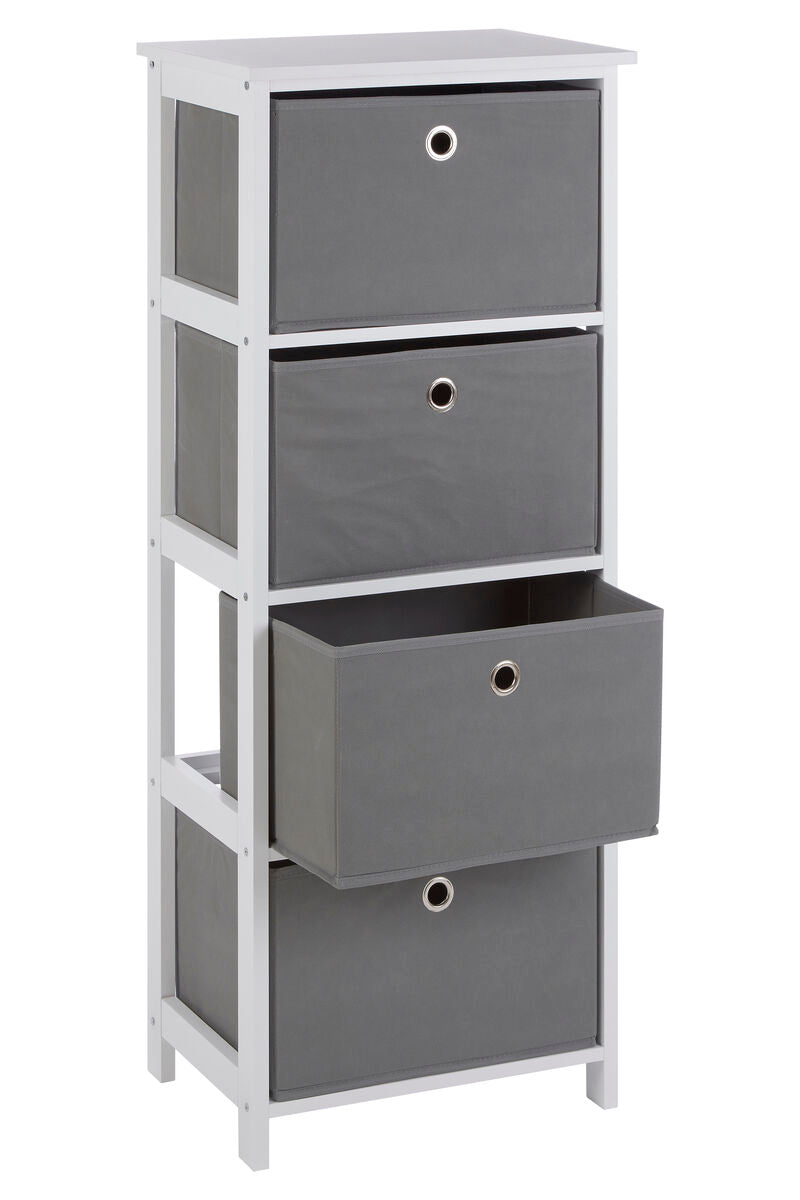 Lindo 4 Grey Fabric Drawers Cabinet
