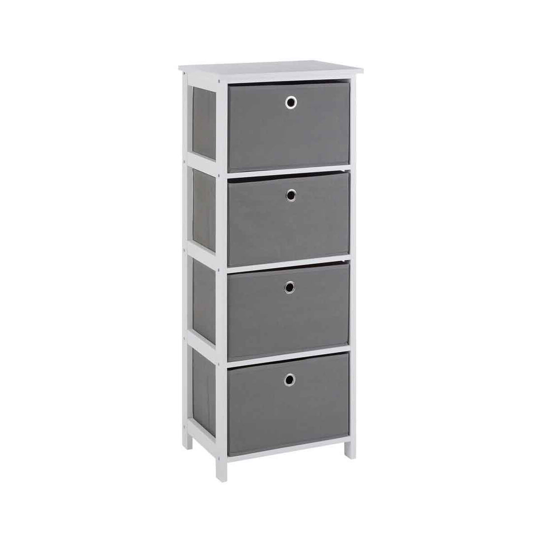 Lindo 4 Grey Fabric Drawers Cabinet