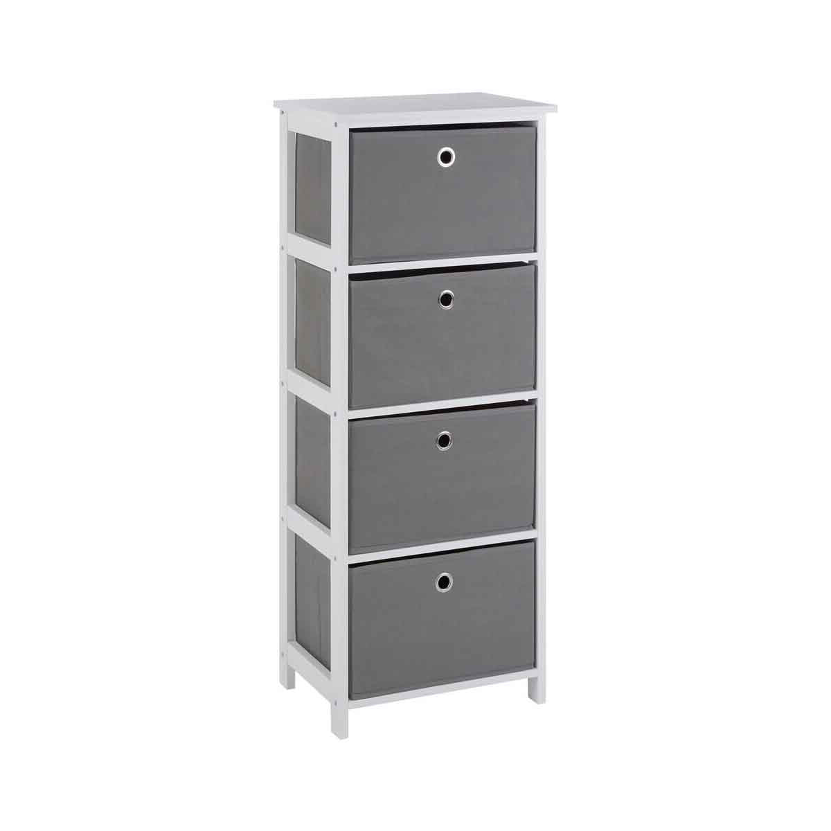 Lindo 4 Grey Fabric Drawers Cabinet
