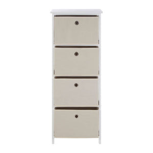 Lindo 4 Natural Fabric Drawers Cabinet