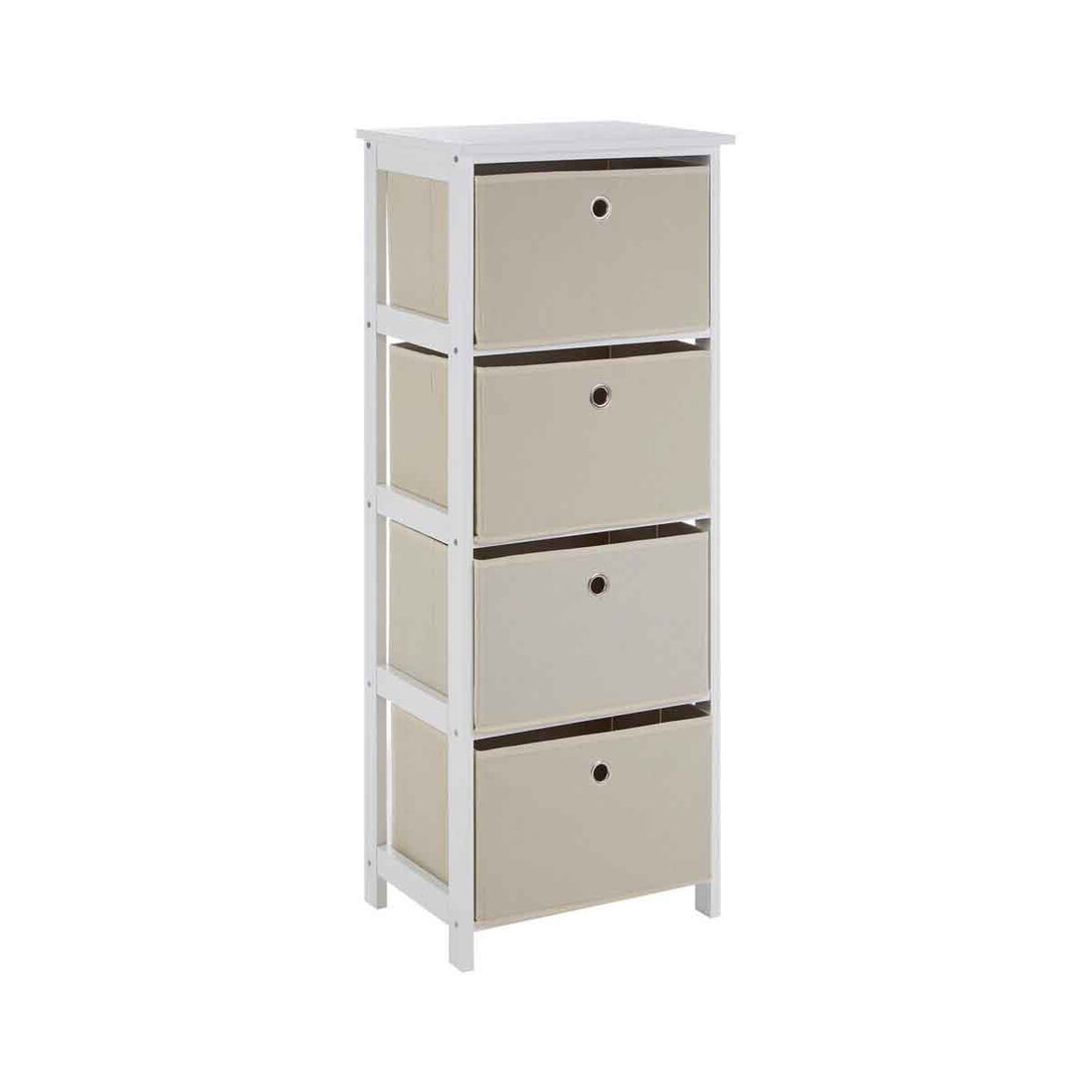 Lindo 4 Natural Fabric Drawers Cabinet