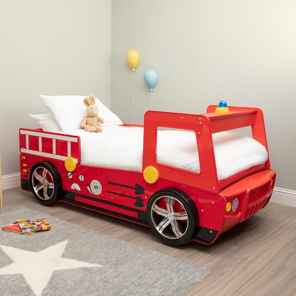 Kids Red Fire Engine Bed