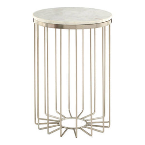 Templar White Marble Cage Design Iron Table