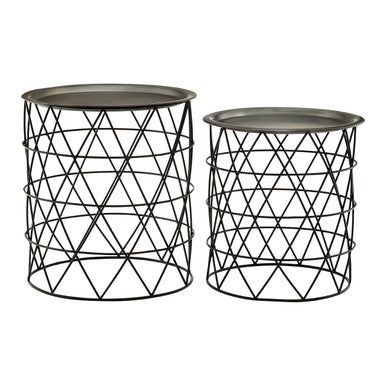 Templar Set Of Two Zinc And Black Iron Tables