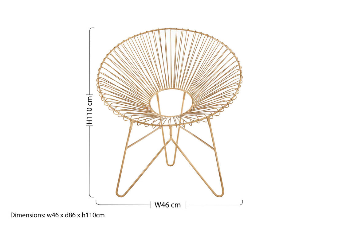 Templar Gold Wire Frame Occasional Chair - image 8