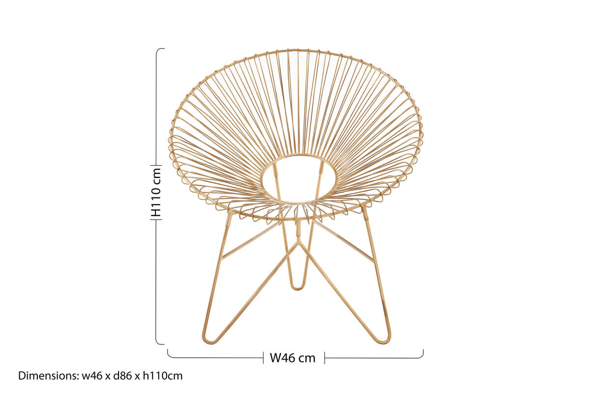 Templar Gold Wire Frame Occasional Chair