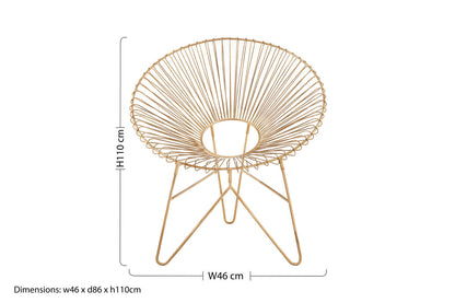 Templar Gold Wire Frame Occasional Chair