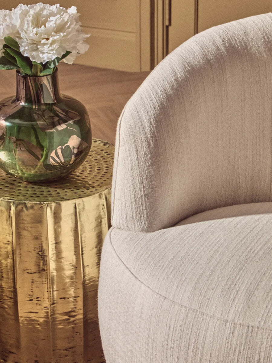 Templar Set Of 2 Antique Brass Finish Side Tables And Stools