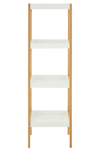 Nostra Four Tier White And Natural Shelf Unit