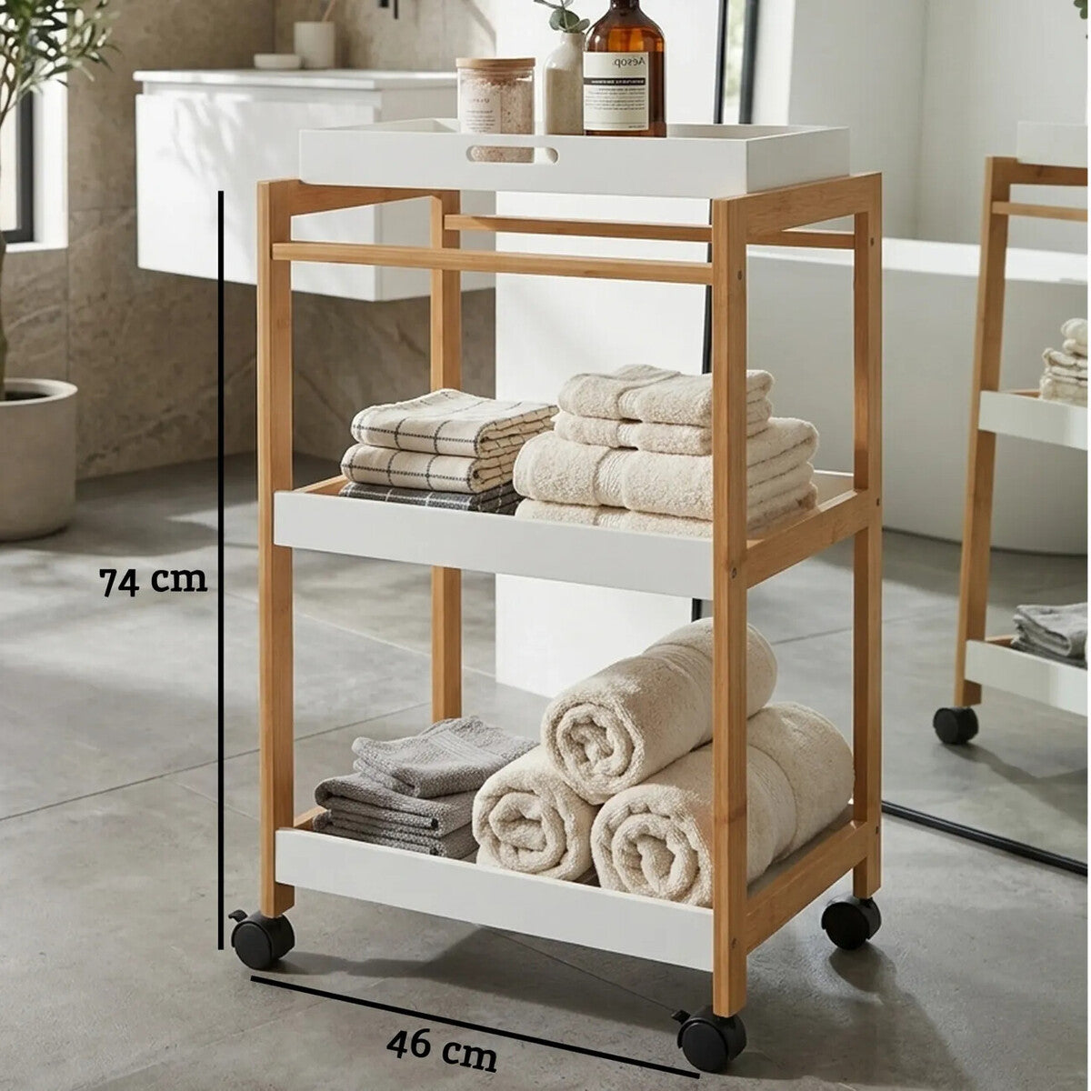 Nostra 3 Tier Rectangular Storage Trolley