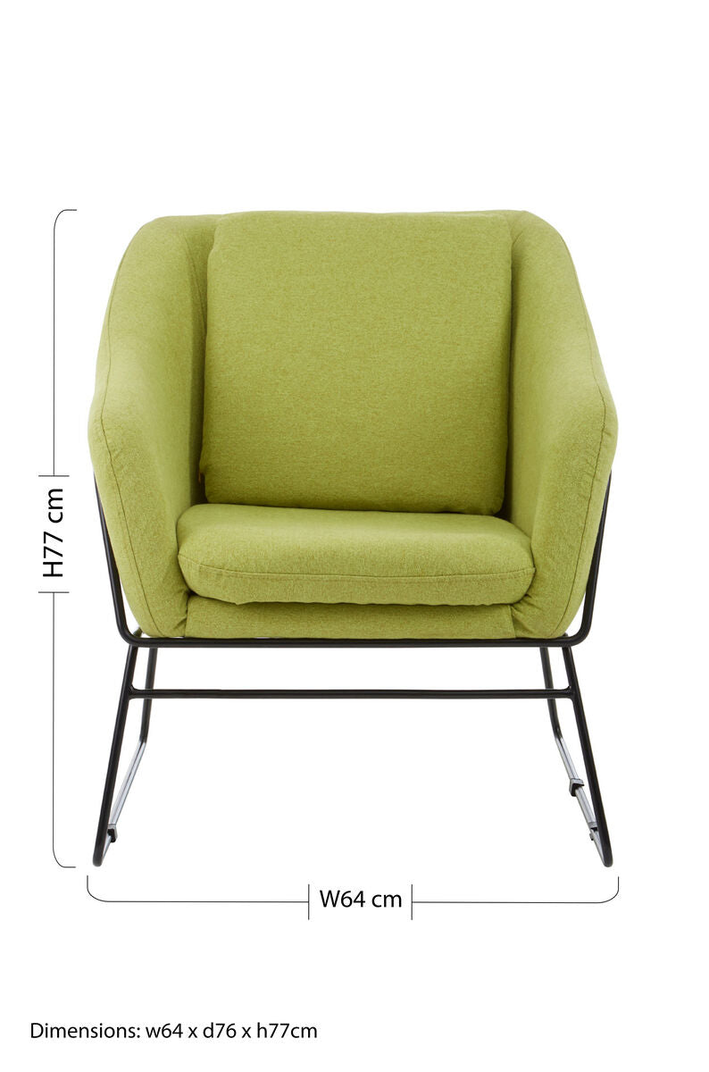 Stockholm Green Fabric Modern Accent Chair