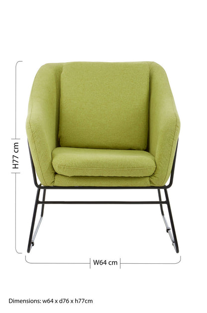 Stockholm Green Fabric Modern Accent Chair