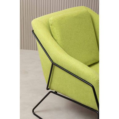 Stockholm Green Fabric Modern Accent Chair