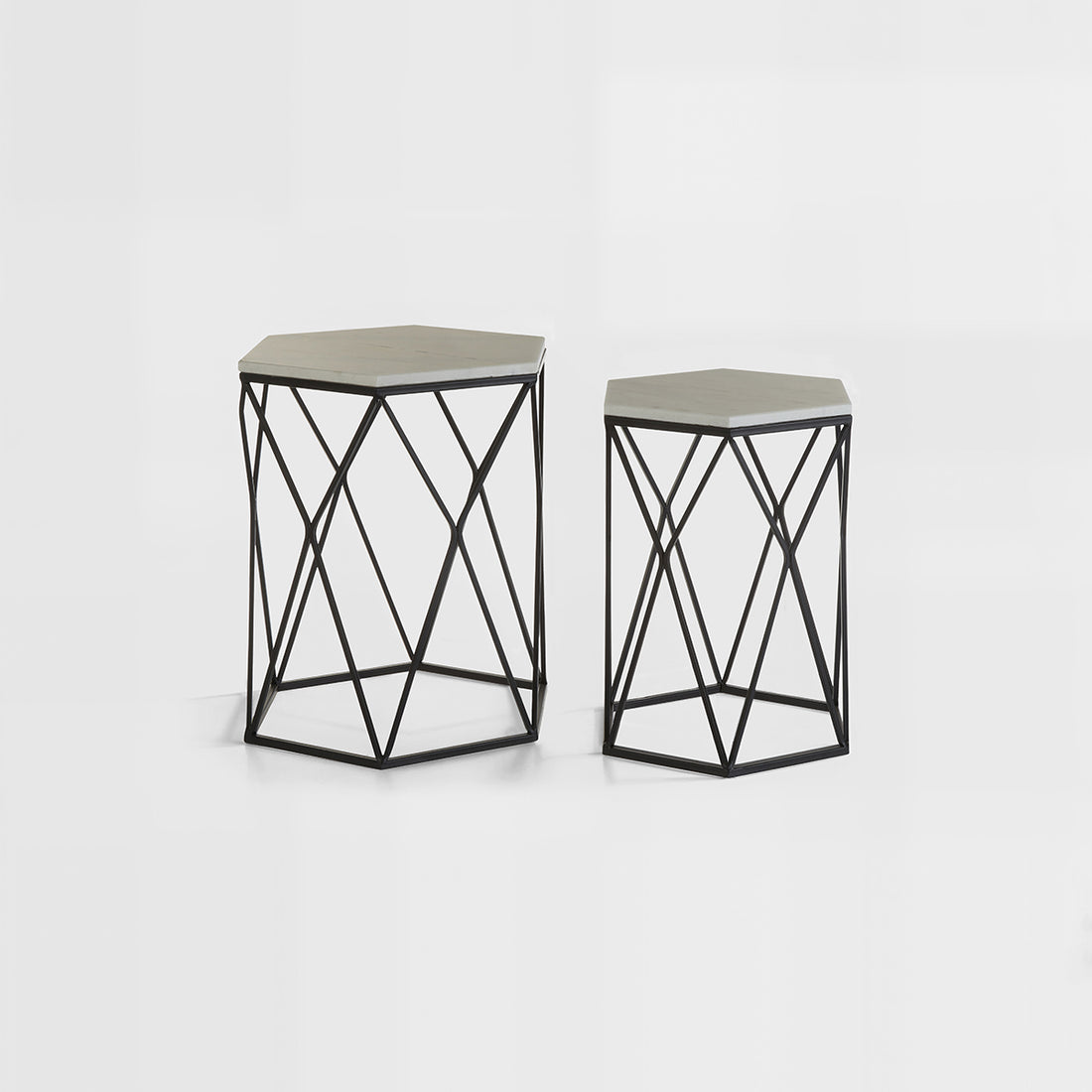 Arcana Set Of Two Hexagonal Side Tables