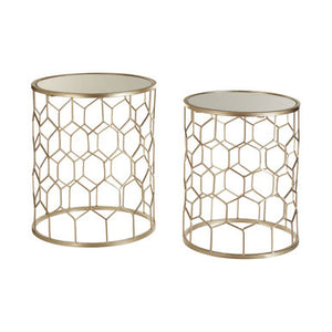 Arcana Set Of Two Honeycomb Side Tables.