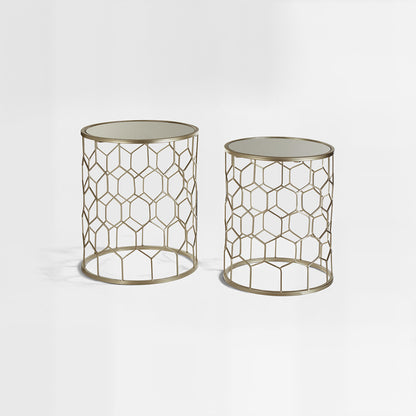 Arcana Set Of Two Honeycomb Side Tables.