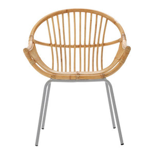 Lagom Natural Rattan Grey Metal Chair