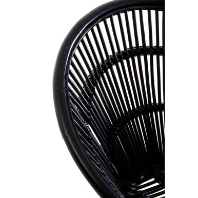 Lagom Black Natural Rattan Chair with Iron Legs