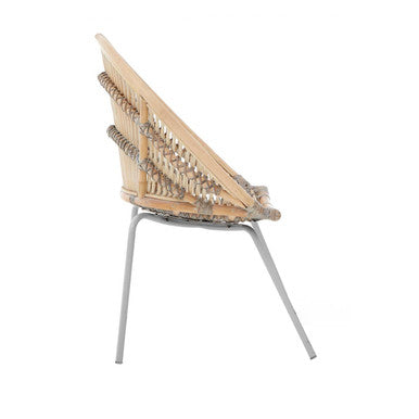 Lagom White Washed Natural Rattan Chair