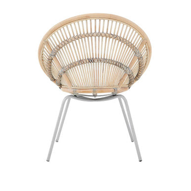 Lagom White Washed Natural Rattan Chair