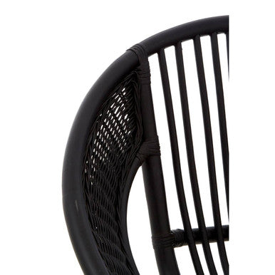 Lagom Black Natural Rattan And Iron Black Chair