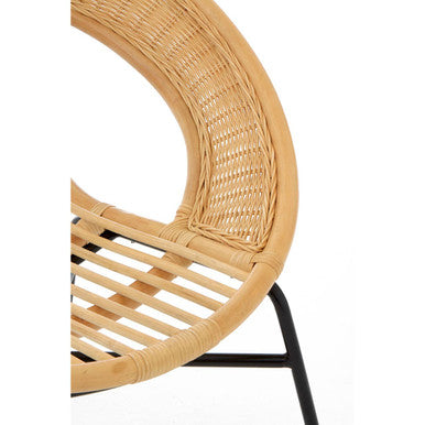Lagom Natural Rattan And Black Iron Chair