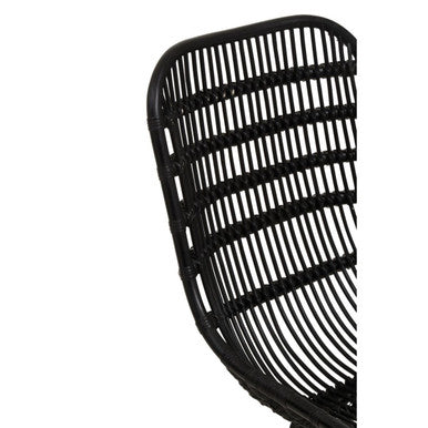 Lagom Curved Black Natural Rattan Chair