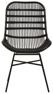 Lagom Curved Black Natural Rattan Chair