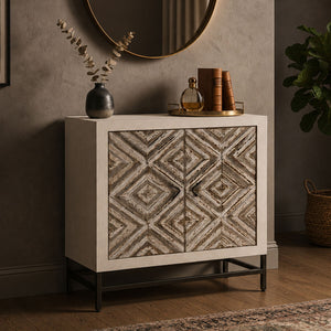 Lombok Rustic Chevron Design 2 Door Cabinet